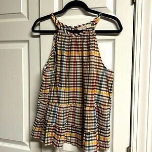 Ladies Loft Plaid Top Size Medium